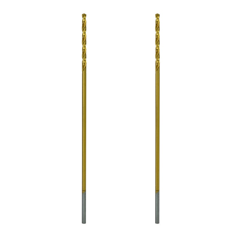 Greycore Tools 1/8 Inch x 6 Inch Cobalt Aircraft Extension Bit â€“ 2 Pack M35 Cobalt Drill Bit, Industrial Titanium Coating â€“ Drill Bits for Steel, Hard Metal, Cast Iron, Wood, Plastic (1/8" x 6") - Image 1
