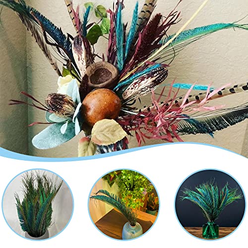 JorJorLer 40 pcs Sowder Natural Peacock Feathers 10-15 Inches for Crafts Multicolored DIY Craft Hat and Vase Decoration Wedding Flower Arrangement and Home Decorations Christmas Tree Decoration - Image 3