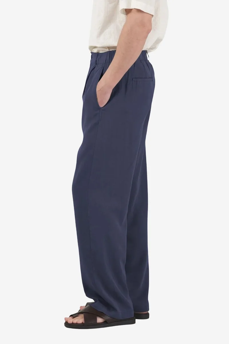 Giesto Navy Blue GIESTO Elastic Waist Straight Leg Pleated Pants for Men | Best Price UAE