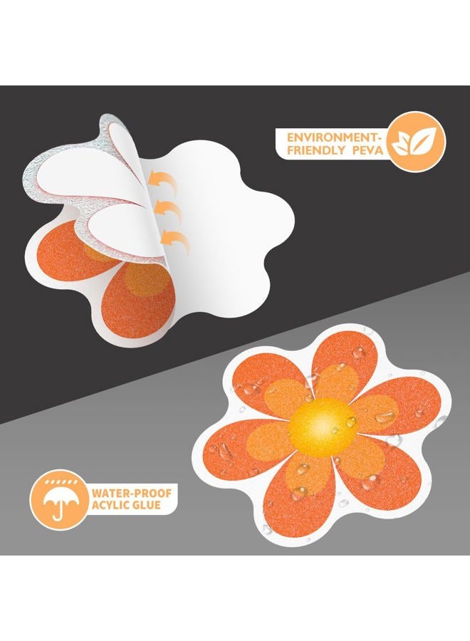 Nodirz Non Slip Bathtub Stickers, 20 PCS Shower Stickers for Safety Bathroom Tubs, Bathtub Non Slip Stickers and Adhesive Decals Scraper for Bath Tub, Shower Floor(Bright Flowers) - Image 4