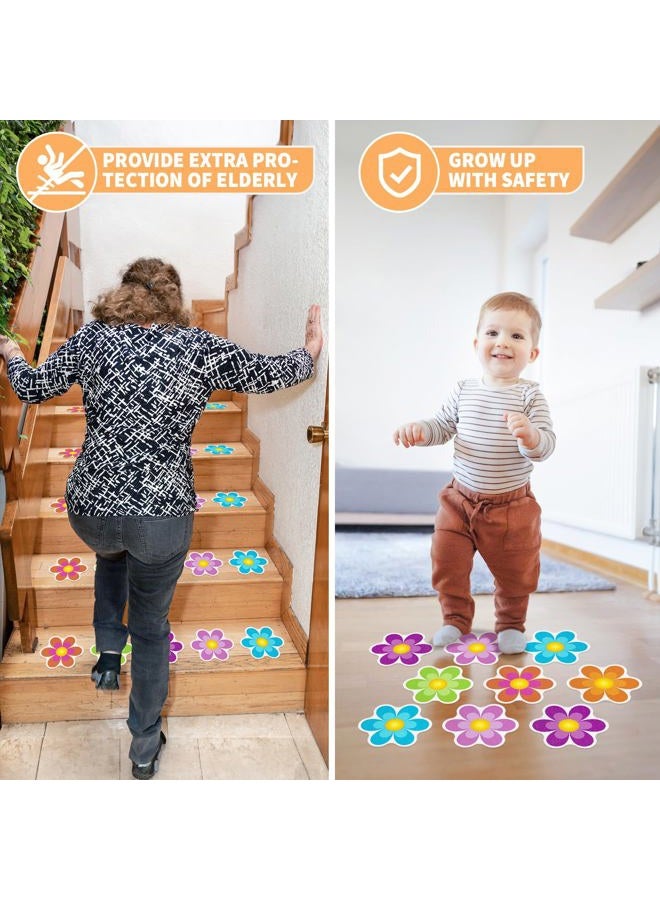 Nodirz Non Slip Bathtub Stickers, 20 PCS Shower Stickers for Safety Bathroom Tubs, Bathtub Non Slip Stickers and Adhesive Decals Scraper for Bath Tub, Shower Floor(Bright Flowers) - Image 5