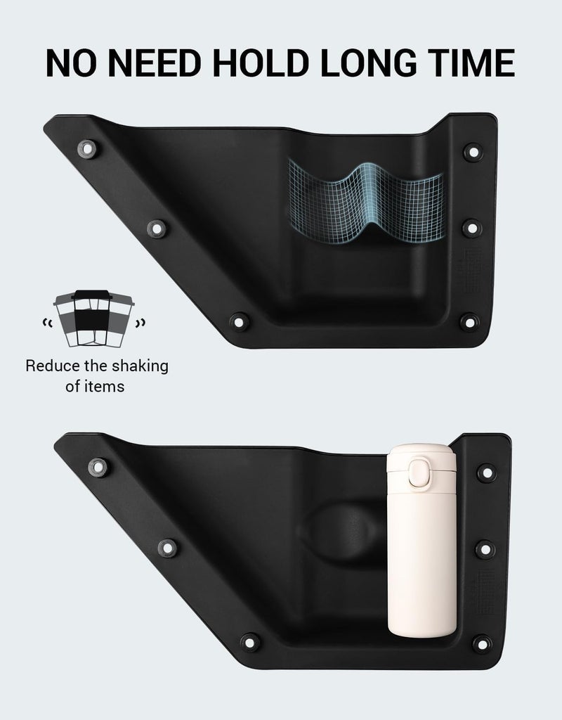 Ecarzo Front Door Storage Pockets Box for 2025 2024 2023 2022 2021 Bronco 2/4 Cup Holder Side Organizer Storage Expansion Interior Accessories 2 PCS - Image 5