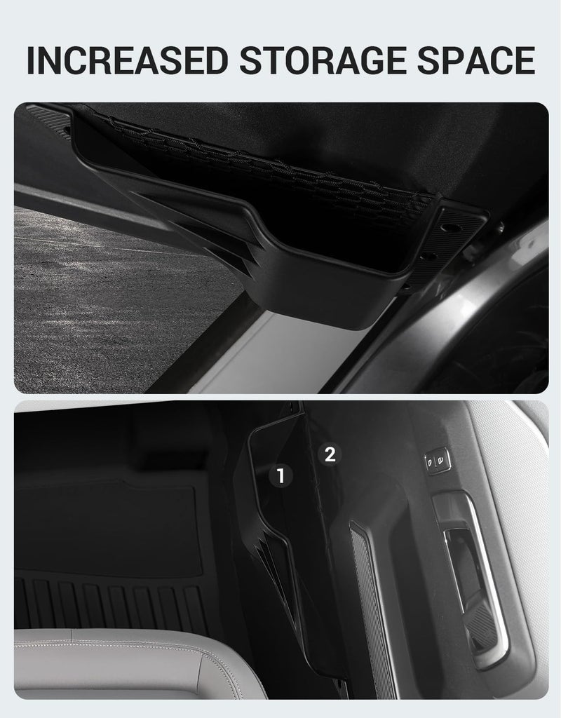 Ecarzo Front Door Storage Pockets Box for 2025 2024 2023 2022 2021 Bronco 2/4 Cup Holder Side Organizer Storage Expansion Interior Accessories 2 PCS - Image 3
