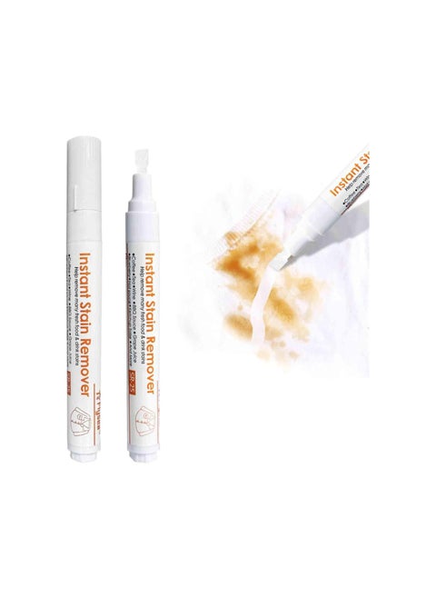 Bleach Pen, Stain Remover Pen for Clothes, Instant Stain Remover Stick, Travel Size Wash Free Bleach Stick for Food Drink Ink Makeup (2pcs)