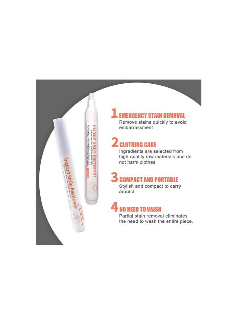 Bleach Pen, Stain Remover Pen for Clothes, Instant Stain Remover Stick, Travel Size Wash Free Bleach Stick for Food Drink Ink Makeup (2pcs)