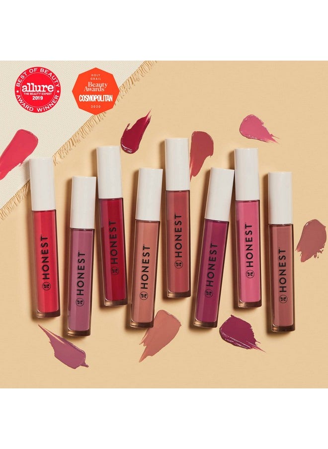 Honest Beauty Hydrating Liquid Lipstick With Hyaluronic Acid + Avocado Oil ; Ewg Verified Vegan + Cruelty Free ; Fearless .12 Fl Oz  - Image 4