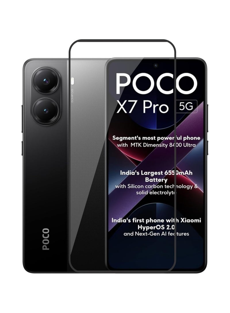 Screen Protector For Xiaomi Poco X7 Pro Tempered Glass Screen Protector Full Screen Coverage HD Clarity Anti Shatter Scratch Proof Glass For Xiaomi Poco X7 Pro 5G - Image 1