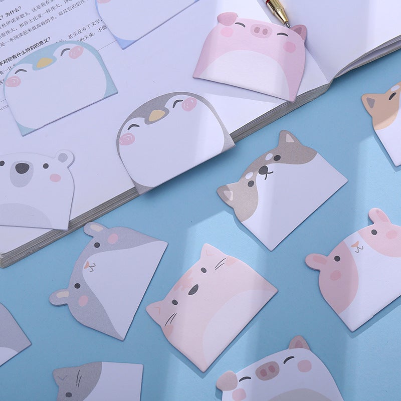 Sheng Shu Super Sticky Cartoon Post-It Notes Cute Set 3 Animal Stacking Combinations Student Note Paper 45 Pages - Image 3