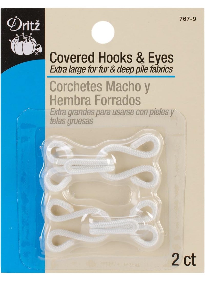 Dritz Dritz Covered Hooks  Eyes Extra Large 2 Set White  - Image 2