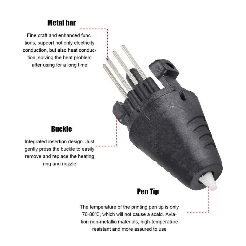 3D Printer Nozzle Print Head 1.75mm Black Easy Replacement for Crafters Artists - Image 3