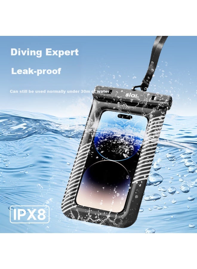 Silayi Slyvivi Waterproof Phone Pouch With Touch Screen For Swimming, Drifting, Diving, Neck Strap, Floating, Water-Resistant Sponge Airbag Phone Case, Large Size - Image 1