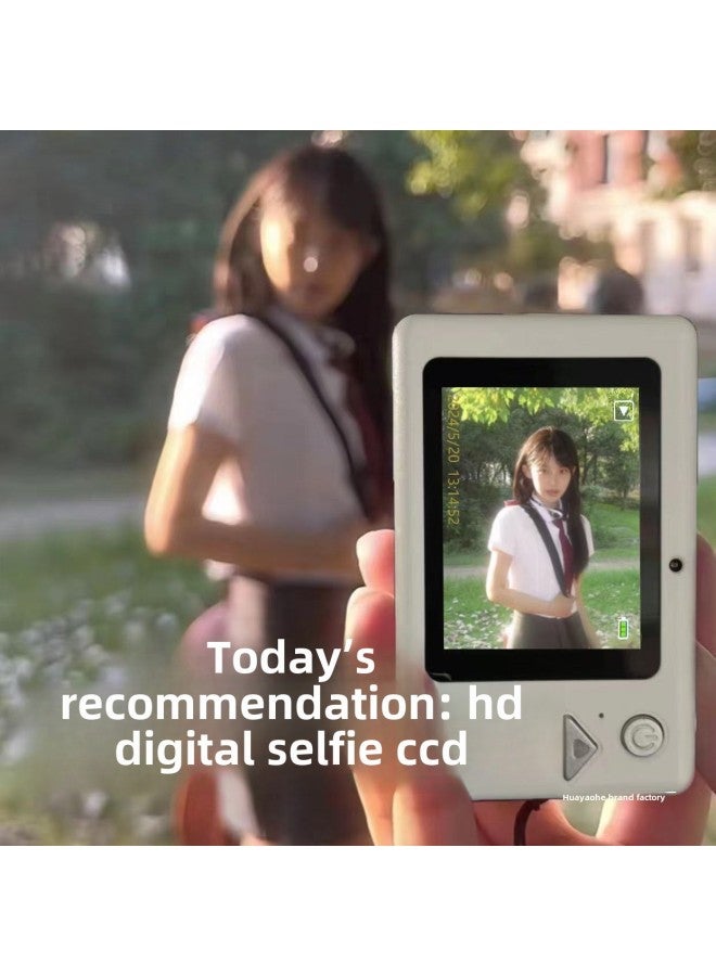 Dual-camera HD Pixel Ccd Digital Camera Self-timer Vlog Small Card Machine Student Campus Introduction To Mobile Phone-Body Color: Xx*6 Shy Powder - No Memory Card/cannot Shoot - Image 3