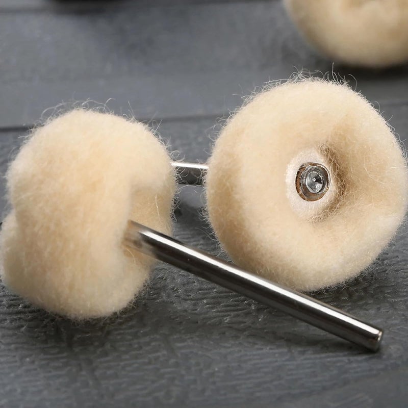 Experience optimized build SHINEOFI 10pcs Wool Polishing Wheels Buffing Heads for Watch and Gemstone Polisher Tools Felt Polishing Discs for Rotary Drill Accessories Personal & public compatible - Image 4