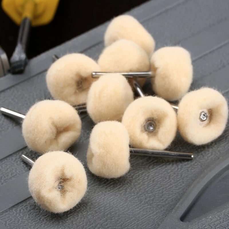 Experience optimized build SHINEOFI 10pcs Wool Polishing Wheels Buffing Heads for Watch and Gemstone Polisher Tools Felt Polishing Discs for Rotary Drill Accessories Personal & public compatible - Image 3