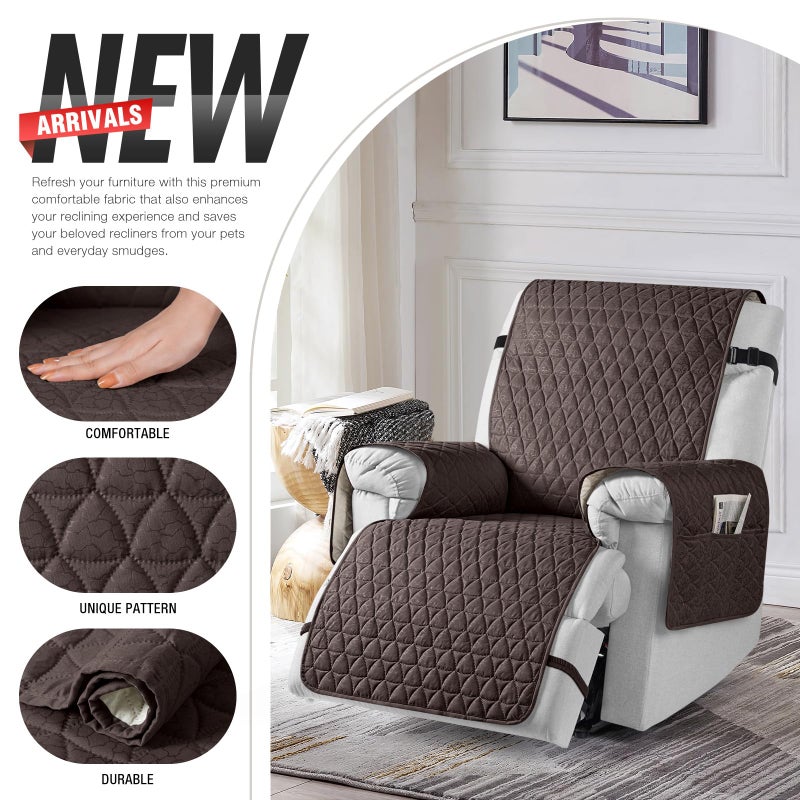 TAOCOCO 100% Waterproof Recliner Cover - Recliner Cover with Non-Slip Granule, Recliner Chair Covers with Elastic Band, Recliner Chair Covers for Reclining Chair(Chocolate, Small-22'') - Image 5