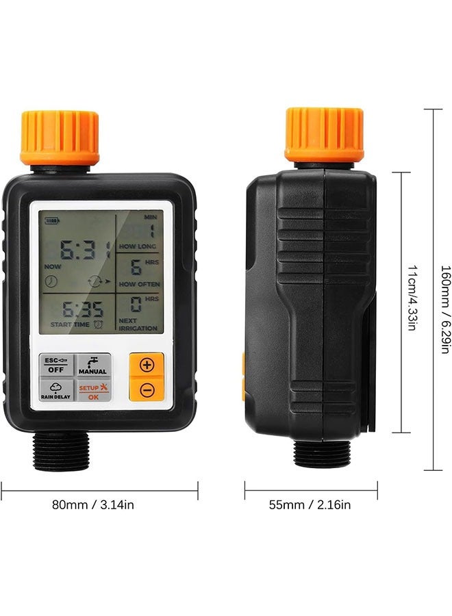 1 شرفة حديقة التلقائي آلة سقي الزهور ، متعددة الوظائف في الهواء الطلق حديقة الرش تحكم ذكي التلقائي نظام الري للماء / غير نافذ للمطر تأخير ، أسود - Image 2