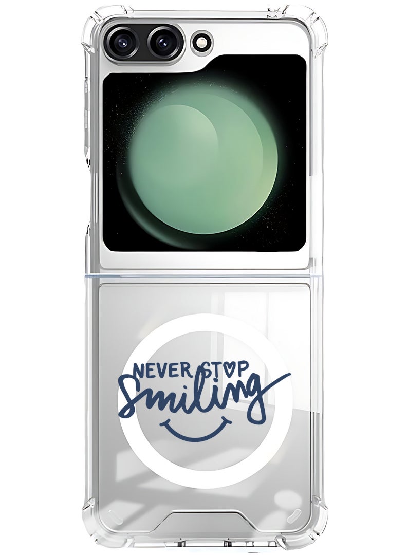Theodor Magnetic Case for Samsung Galaxy Z Flip 6 Compatible with MagSafe Wireless Charging, Shockproof Phone Bumper Cover Never Stop Smilling - Image 1
