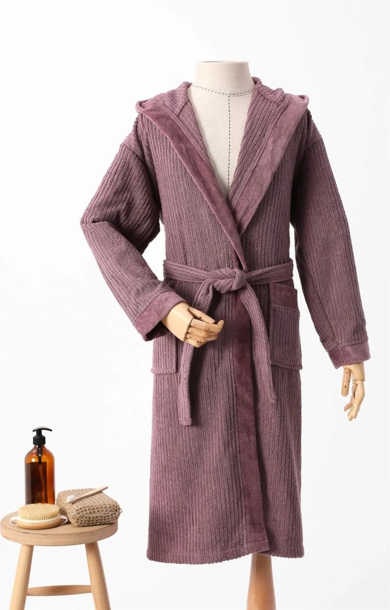 Favora Ekol Hooded Cotton Single Bathrobe Unisex L/X - Murad