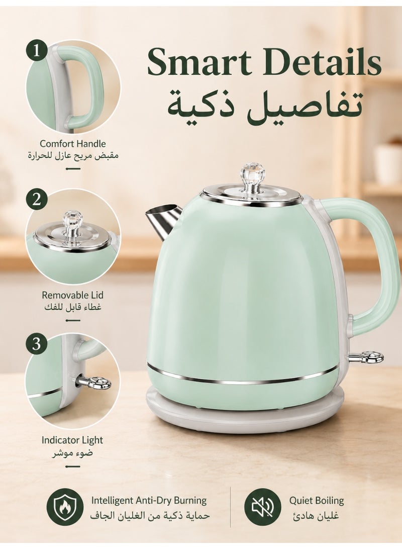 Three sheep Kettle with Boil Dry Protection, Detachable Power Base, Auto Shut Off, Fast Boil & Easy to Clean and Ideal for Hot Water, Tea or Coffee 1.7L - Image 3