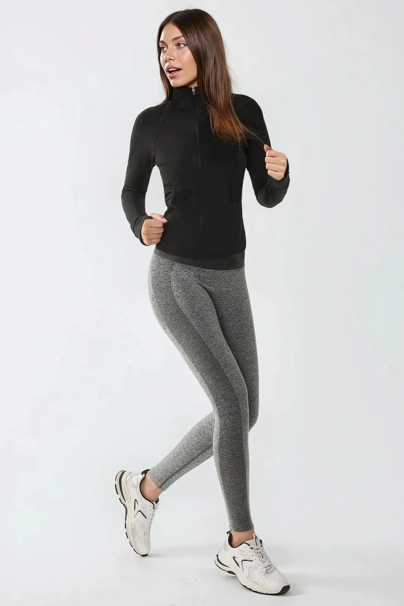 Hiccup Black Fitted Knitted Turtleneck Active Top for Women | Best Price UAE