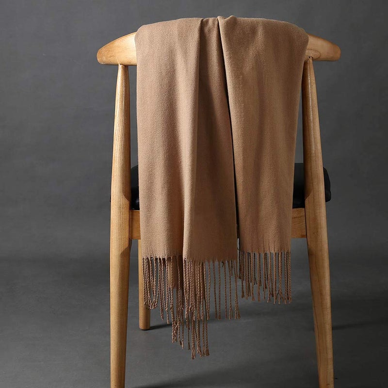 OHAYOMI Womens Thick Soft Pashmina Shawl Wrap Scarf Warm Solid Color Stole - Image 4