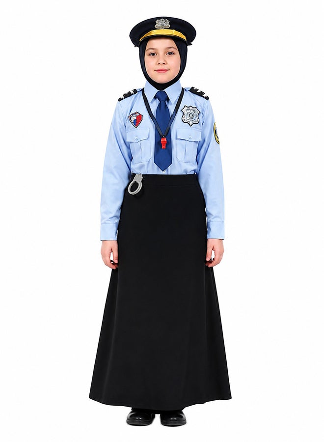 Toy Land Girls Police Officer Costume Set with Hat, Tie and Accessories – Police Fancy Dress Outfit for girls of age 8 to 9 years - Image 2