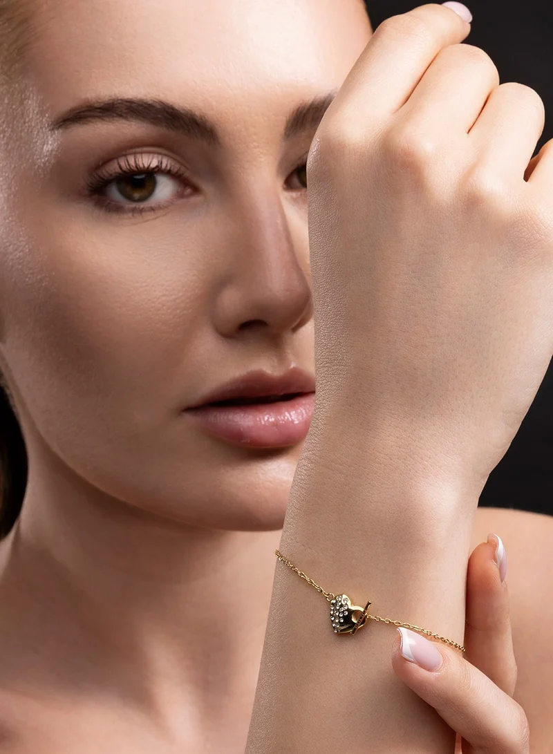 POLICE Heart stone Shaped Convex Design with Radiant Crystals Bracelet for Women