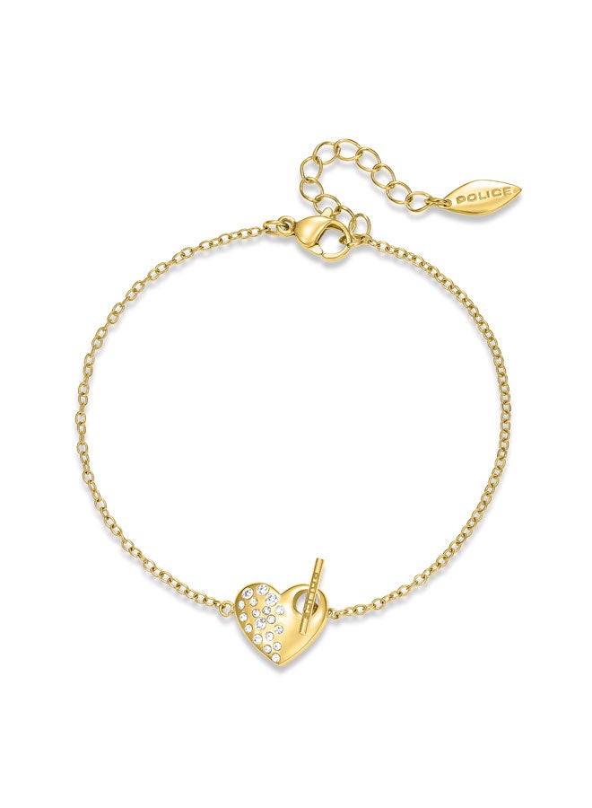 بوليس سوار بتصميم محدب على شكل قلب مع كريستالات لامعة للنساء - Image 1