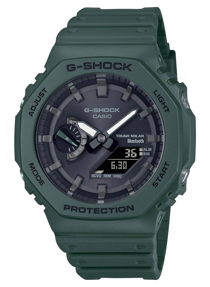 Analog-Digital Bluetooth Solar Resin Band Water Resistant Watch GA-B2100-3ADR