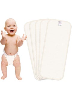 BEMBIKA 4Layer Viscose Bamboo Fiber Inserts Liners Natures Cloth Diaper Liner Wetfree Reusable Washable Cotton Diaper Nappy Inserts For Baby Cloth Diapers (Set Of 5)  - Image 1
