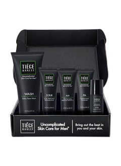 tiege hanley Tiege Hanley Mens Skin Care Set, Advanced Skin Care Routine for Men (System Level 2) - Face Wash Kit for Fines Lines - Men's Skincare Set Includes Face Wash, Facial Scrub, Moisturizer, & Eye Cream  - Image 1