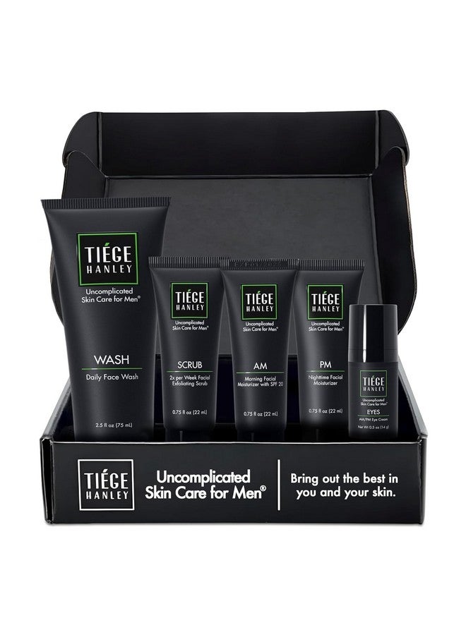 Tiege Hanley Mens Skin Care Set, Advanced Skin Care Routine for Men (System Level 2) - Face Wash Kit for Fines Lines - Men's Skincare Set Includes Face Wash, Facial Scrub, Moisturizer, & Eye Cream - Image 1