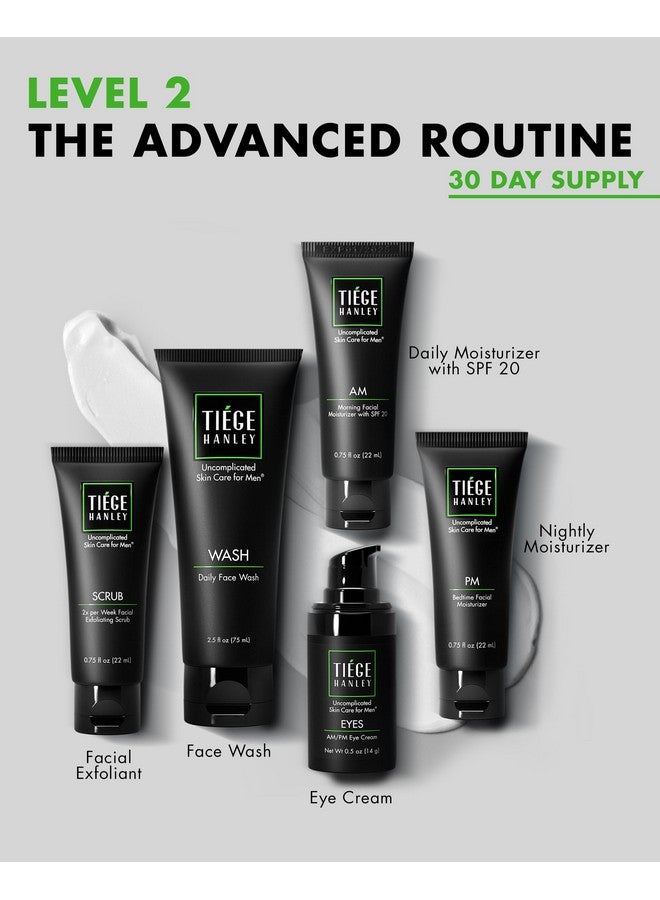 Tiege Hanley Mens Skin Care Set, Advanced Skin Care Routine for Men (System Level 2) - Face Wash Kit for Fines Lines - Men's Skincare Set Includes Face Wash, Facial Scrub, Moisturizer, & Eye Cream - Image 2