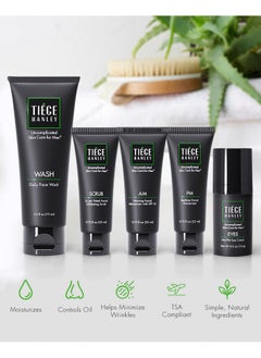 tiege hanley Tiege Hanley Mens Skin Care Set, Advanced Skin Care Routine for Men (System Level 2) - Face Wash Kit for Fines Lines - Men's Skincare Set Includes Face Wash, Facial Scrub, Moisturizer, & Eye Cream  - Image 4