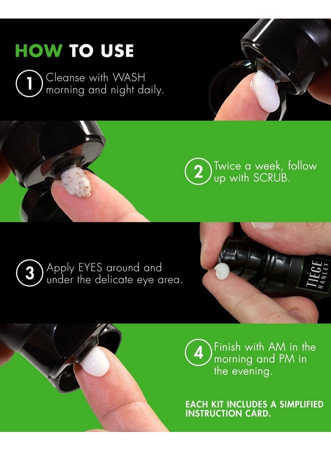 Tiege Hanley Mens Skin Care Set, Advanced Skin Care Routine for Men (System Level 2) - Face Wash Kit for Fines Lines - Men's Skincare Set Includes Face Wash, Facial Scrub, Moisturizer, & Eye Cream - Image 5