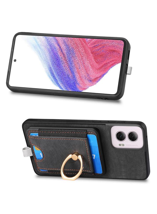 اس-توب جراب هاتف موتورولا موتو جي باور 2024 5G بتصميم كلاسيكي مع حقيبة بطاقات مغناطيسية قابلة للفصل - Image 4