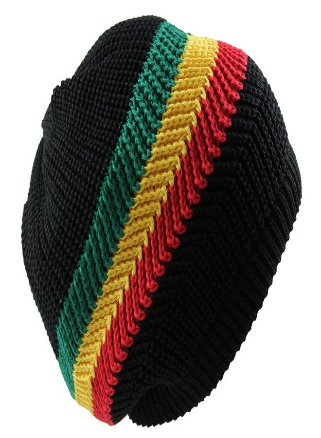 أر دبليو قبعة راستا كلاسيكية محبوكة من القطن من RW (أسود/راستا) - Image 2