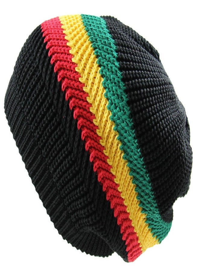 أر دبليو قبعة راستا كلاسيكية محبوكة من القطن من RW (أسود/راستا) - Image 1