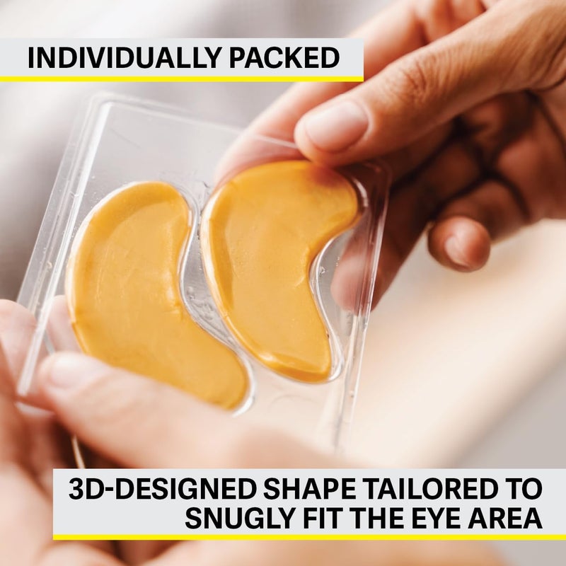 Zest 50 Pairs 24k Gold Gel Crystal Collagen Eye Mask Under Eye Pads for Moisturizing Reducing Fine Lines Dark Circles Puffy Eyes Patch for Women and Men - Image 3