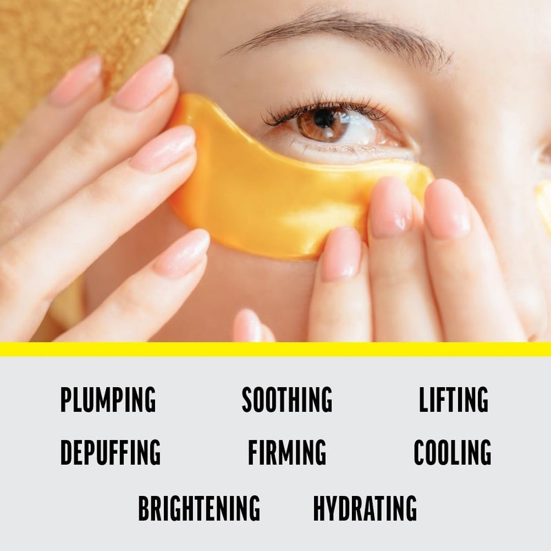 Zest 50 Pairs 24k Gold Gel Crystal Collagen Eye Mask Under Eye Pads for Moisturizing Reducing Fine Lines Dark Circles Puffy Eyes Patch for Women and Men - Image 5