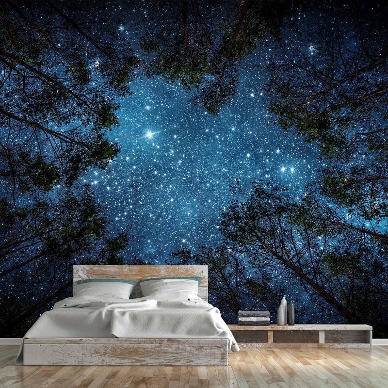WFBHUAForest Starry Wallpaper Mural Night Galaxy Tree Sky Wallpaper for Living Room Bedroom CeilingNot Peel and Stick - Image 2