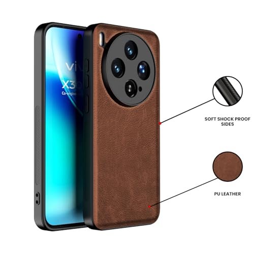 Kapa Tux Leather Back Cover for Vivo X300 5G | Slim Shockproof Camera Protection Bumper Case (Brown) - Image 3