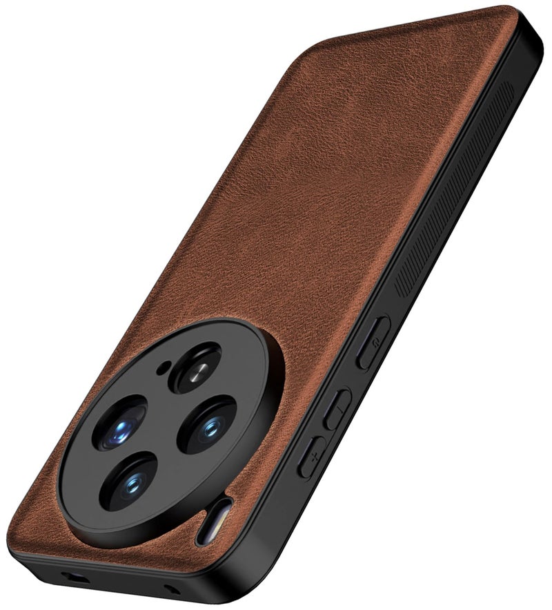 Kapa Tux Leather Back Cover for Vivo X300 5G | Slim Shockproof Camera Protection Bumper Case (Brown) - Image 1
