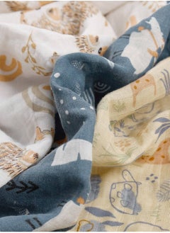 Mr. Penda Muslin Swaddle Blankets for Baby, 3 Pack Breathable Soft Receiving Blanket, Large 120*110cm Swaddle Wrap Burping Clothes, Essentials Infant Shower Items, Toddler Gift (Animal Pattern)  - Image 4