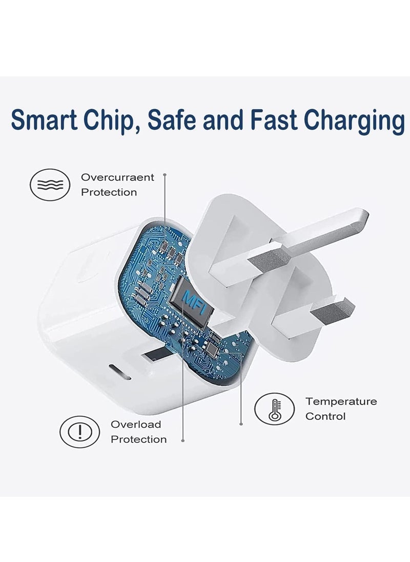 Gravity iPhone PD Fast Charger [Apple MFi Certified] 20W Type C Power Block Wall Charger Plug Adapter with 6.6FT USB-C to Lightning Cable Compatible with iPhone 14 13 12 11 X iPad,AirPods Pro (2nd Generation)  - Image 3