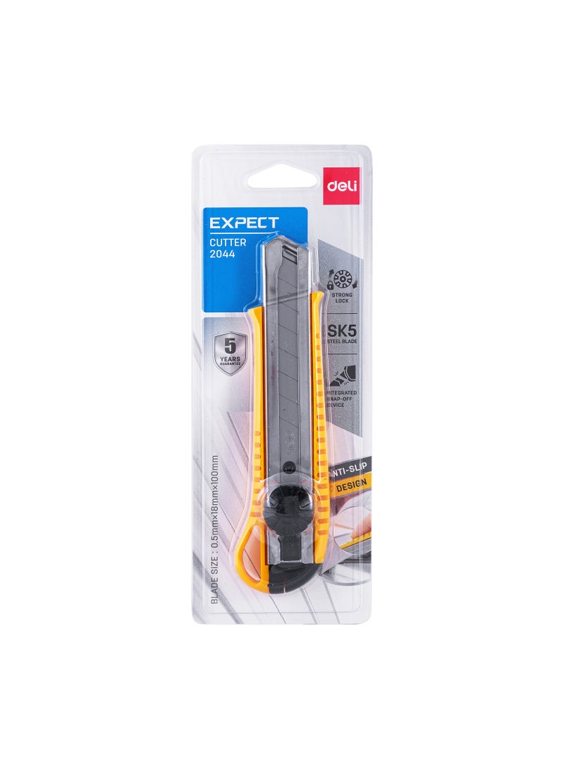 Deli Cutter  - 8 Snap-Off SK5 Steel Edge, Durable Design, Yellow, E2044 - Image 3