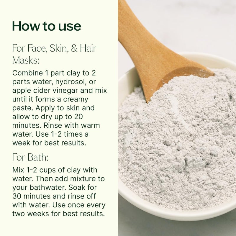 Plant Therapy Calcium Bentonite Clay 16 oz Detoxifying for Facials Body Wraps Baths Foot Soaks Hair Masks and So Much More - Image 2
