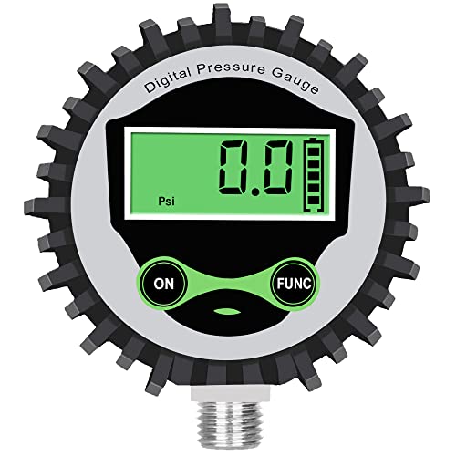 Uharbour Digital Low Pressure Gauge with 1/4'' NPT Bottom Connector and Rubber Protector by Uharbour, 5-60 psi, Accuracy 1%, Resolution 0.1psi - Image 2