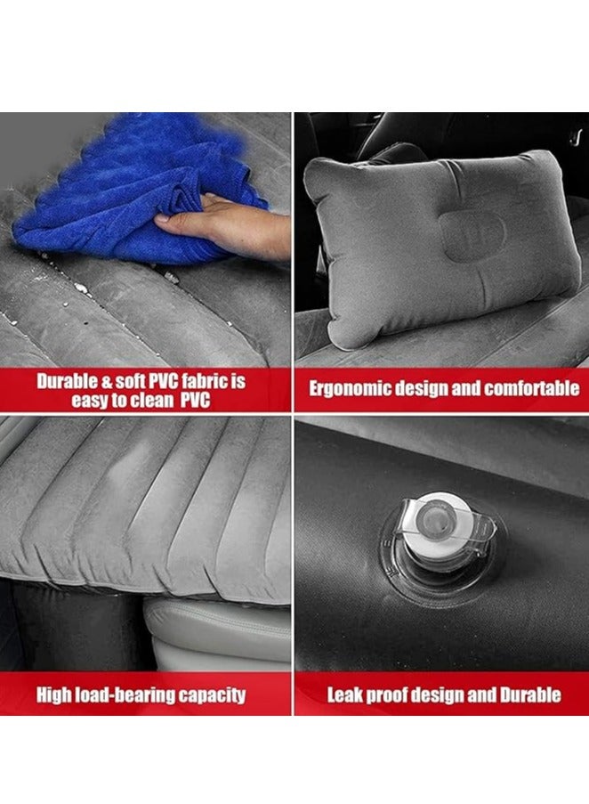 Car Inflatable Mattress Air Mattress 138*90*45CM Car Travel Bed Travel Inflatable Back Seat Air Bed Cushion with 2 Pillows and Air Pump Car Inflatable Bed for Car Camping（Beige） - Image 4