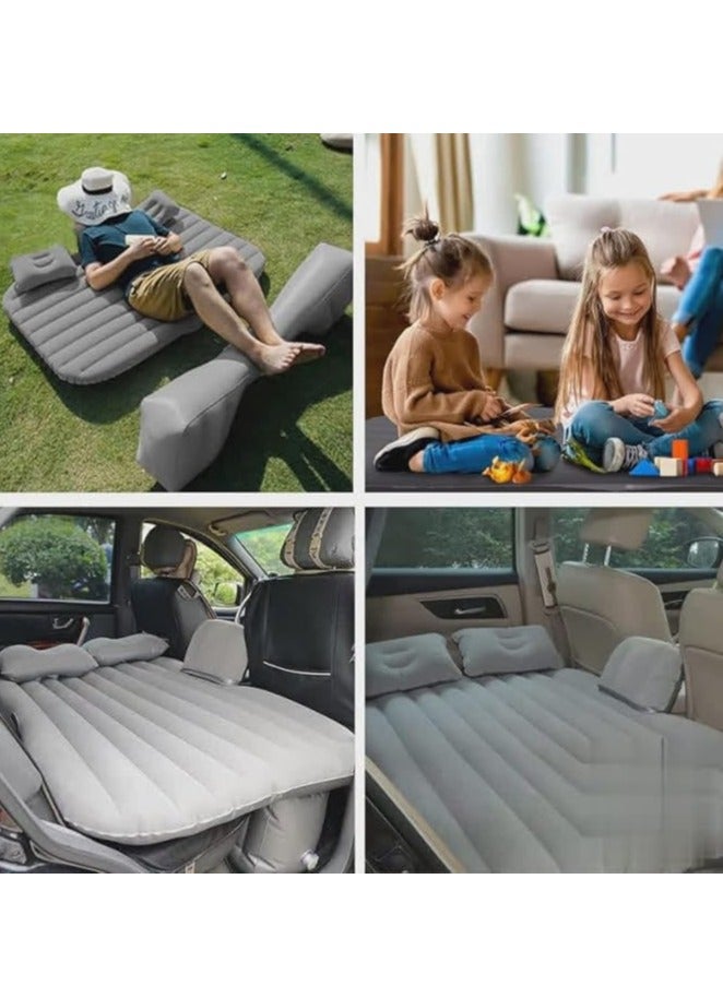 Car Inflatable Mattress Air Mattress 138*90*45CM Car Travel Bed Travel Inflatable Back Seat Air Bed Cushion with 2 Pillows and Air Pump Car Inflatable Bed for Car Camping（Beige） - Image 5